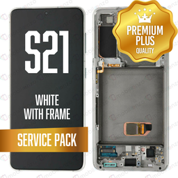 [LCD-S21-WF-SP-WH] OLED Assembly for Samsung Galaxy S21 5G With Frame - Phantom White (Service Pack)