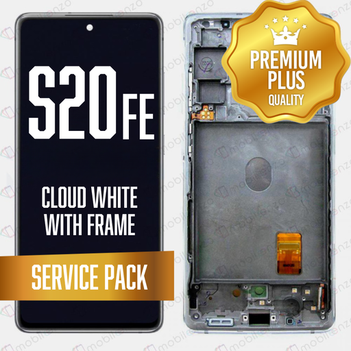 [LCD-S20FE-WF-SP-CWH] OLED Assembly for Samsung Galaxy S20 FE / 5G With Frame - Cloud White (Service Pack)