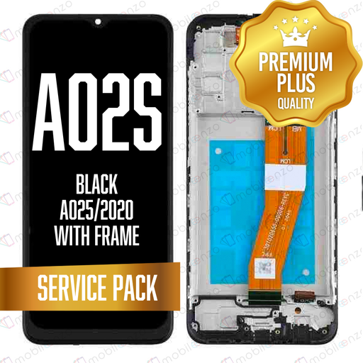 [LCD-A02SG-WF-SP-BK] LCD Assembly For Samsung Galaxy A02S (A025/2020) with Frame - Black (Service Pack)