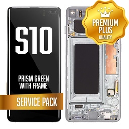[LCD-S10-WF-SP-GR] OLED Assembly for Samsung Galaxy S10 With Frame - Prism Green (Service Pack)