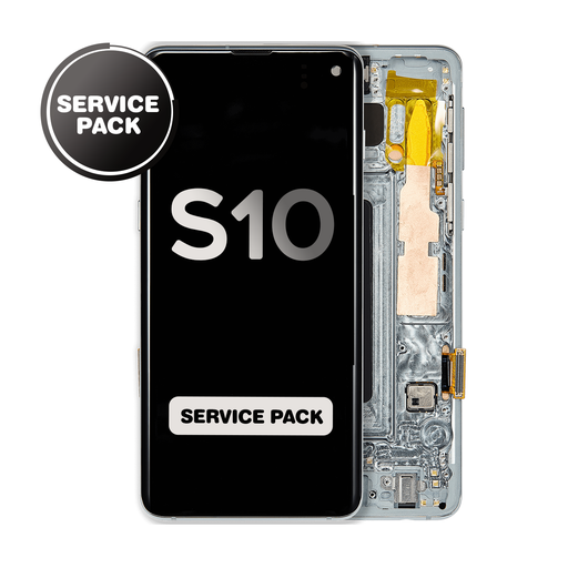 [LCD-S10-WF-SP-GR] OLED Assembly for Samsung Galaxy S10 (G973) with Frame - Prism Green (Service Pack)