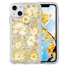 [CS-I13-RFP-GO] Real Flower Protector Case for IPhone 13 (6.1) - Gold