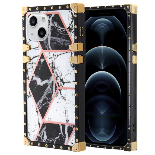 [CS-I13-LT-MRBK] Luxury Trunk Case for Iphone 13 - Marble Black