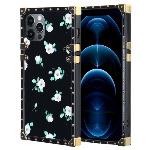 [CS-I13P-LT-WHFW] Luxury Trunk Case for Iphone 13 Pro - White Flower