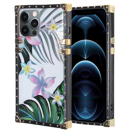 [CS-I13P-LT-MONS] Luxury Trunk Case for Iphone 13 Pro - Monstera