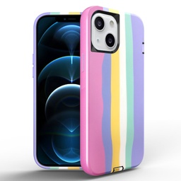 [CS-I13-TDP-RBA] Slim Dual Protector Case for iPhone 13 - Rainbow A