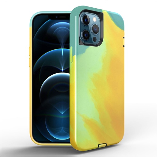 [CS-I13P-TDP-AYL] Slim Dual Protector Case for iPhone 13 Pro - Abstract Yellow
