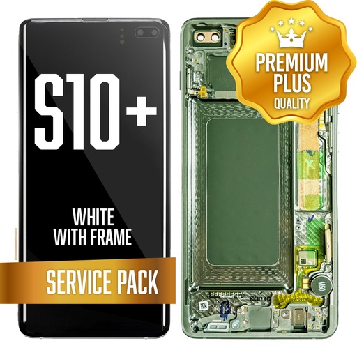 [LCD-S10P-WF-SP-CWH] LCD Assembly for Samsung Galaxy S10 Plus With Frame - Ceramic White (Service Pack)