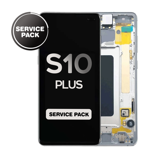 [LCD-S10P-WF-SP-CWH] OLED Assembly for Samsung Galaxy S10 Plus (G975) with Frame - Ceramic White (Service Pack)