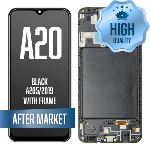 [LCD-A205-WF-HQ-BK] LCD Assembly for Galaxy A20 (A205/2019) with Frame - Black (High Quality / AM OLED)