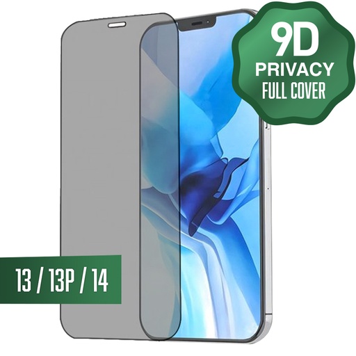 [TG-I13-PRV-9D] 9D Privacy Tempered Glass for iPhone 16e / 14 / 13 / 13 Pro (6.1") (1 Pc.)