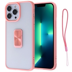 [CS-I13PM-CST-PN] Clear color Edge Case with Strap for Iphone 13 Pro Max / 12 Pro Max -Pink