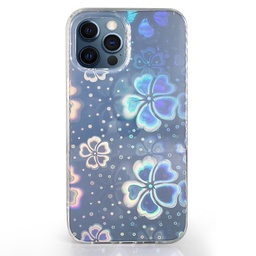 [CS-I12PM-HLG-CR] Hologram Clear Case for Iphone 12 Pro Max - Clover