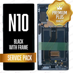 [LCD-N10-WF-SP-BK] LCD for Samsung Note 10 with Frame - Black (Service Pack)