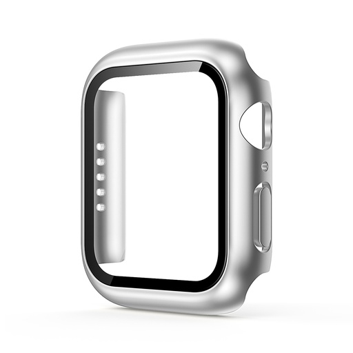 [CS-IW45-HPT-SI] Hard PC Case with Tempered Glass For iWatch 45mm - Silver