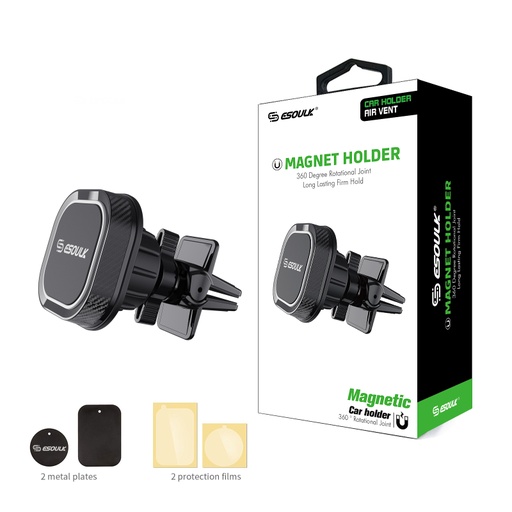 [ACE-EH08P-BK] Esoulk Magnet Holder Twist-lock Magnetic Car Holder 360 Degree Rotating Joint