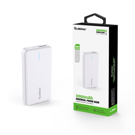 [ACE-EP24P-WH] Esoulk Universal Power Bank 3000 mAh  - White