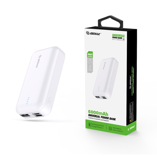 [ACE-EP25-WH] Esoulk Universal Power Bank 6000 mAh  (White)