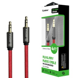 [AC-EC32-AUX-RD] Esoulk 4ft 3.5mm Auxiliary Audio Braided  Cable  - Red