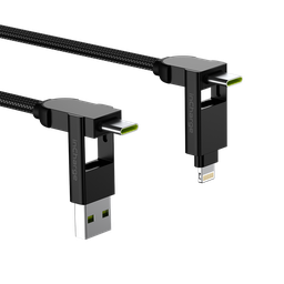 [AC-XMAX01R] Rolling Square Incharge X Max 6 Cables in 1 (input: USB and USB-C; Output: USB-C and IOS) - Black