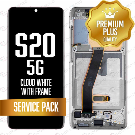 [LCD-S20-WF-SP-WH] OLED Assembly for Samsung Galaxy S20 With Frame - Cloud White (Service Pack)