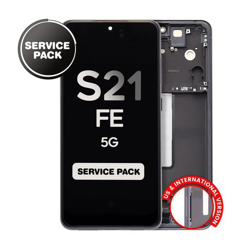 [LCD-S21FE-WF-SP-GP] OLED Assembly for Samsung Galaxy S21 FE 5G (G990) with Frame - GRAPHITE GRAY (Service Pack)