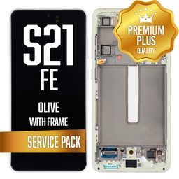 [LCD-S21FE-WF-SP-GR] OLED Assembly for Samsung Galaxy S21 FE 5G With Frame - OLIVE (Service Pack)