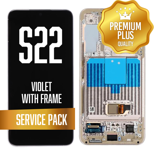 [LCD-S22-WF-SP-VI] OLED Assembly for Samsung Galaxy S22 With Frame - Violet (Service Pack)
