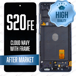 [LCD-S20FE-HQ-NA] OLED Assembly for Samsung Galaxy S20 FE 4G / 5G With Frame - Cloud Navy (High Quality)