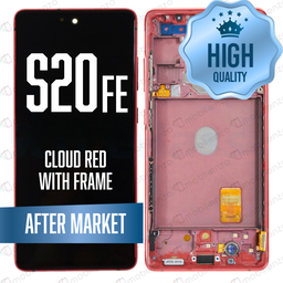 [LCD-S20FE-HQ-RD] OLED Assembly for Samsung Galaxy S20 FE 4G / 5G With Frame - Cloud Red (High Quality)