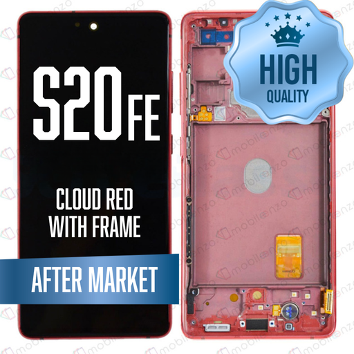 [LCD-S20FE-HQ-RD] OLED Assembly for Samsung Galaxy S20 FE 4G / 5G With Frame - Cloud Red (High Quality)