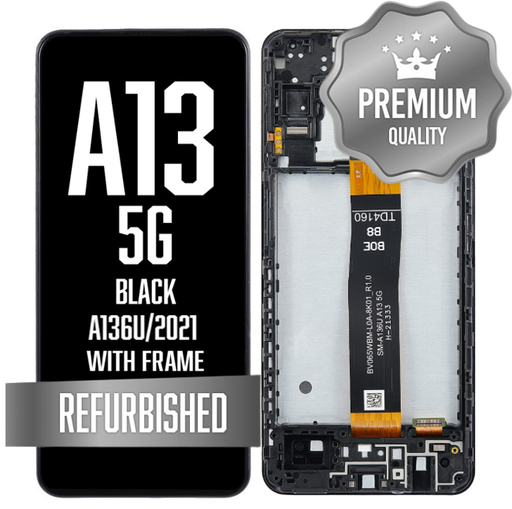 [LCD-A136U-WF-BK] LCD Assembly with frame for Galaxy A13 5G (A136U/2021) - Black (Premium/Refurbished)