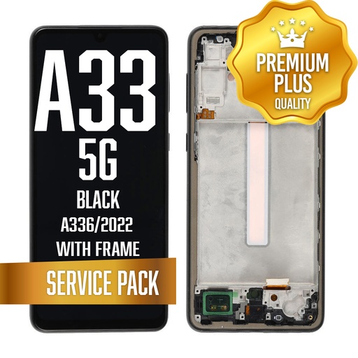 [LCD-A336-WF-SP-BK] OLED Assembly For Samsung Galaxy A33 5G (A336/2022) with Frame - Black (Service Pack)