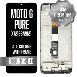 [LCD-XT2163-WF-BK] LCD with frame for Motorola G Pure (XT2163/2021) - All Colors (Premium/ Refurbished) 