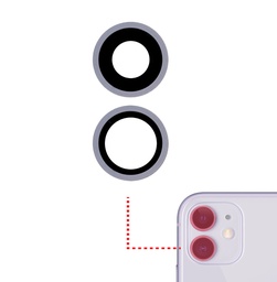 [SP-I11-BCL-PU] Back Camera Lens With Bracket & Bezel Compatible With Iphone 11 (Purple) (Real Sapphire / Premium) (2 Pcs Set)