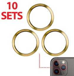 [SP-I11P-BCBR-GO] Back Camera Bezel Ring Only Compatible With Iphone 11 Pro / 11 Pro Max (Gold) (3 Piece Set) (10 Pack)