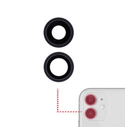[SP-I12-BCL-BK] Back Camera Lens With Bracket & Bezel Compatible With iPhone 12 / 12 Mini (Black) (Real Sapphire / Premium)