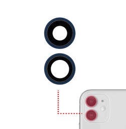 [SP-I12-BCL-BL] Back Camera Lens With Bracket & Bezel Compatible With iPhone 12 / 12 Mini (Blue) (Real Sapphire / Premium)