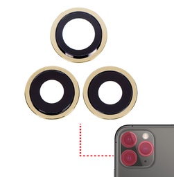 [SP-I12-BCL-GO] Back Camera Lens With Bracket & Bezel Compatible With iPhone 12 Pro (Gold) (Real Sapphire / Premium)