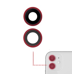 [SP-I12-BCL-RD] Back Camera Lens With Bracket & Bezel Compatible With iPhone 12 / 12 Mini (Red) (Real Sapphire / Premium)
