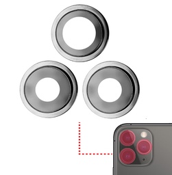 [SP-I12-BCL-SI] Back Camera Lens With Bracket & Bezel Compatible With iPhone 12 Pro (Silver) (Real Sapphire / Premium)