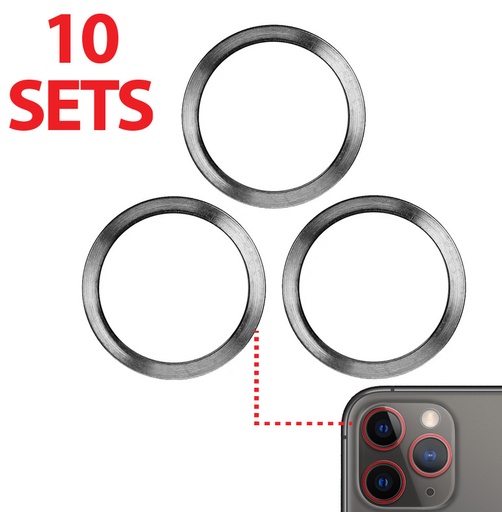 [SP-I12PM-BCBR-3S-10P-GRP] Back Camera Bezel Ring Only For iPhone 12 Pro Max (3 Piece Set) (10 Pack) (Graphite) (Premium)