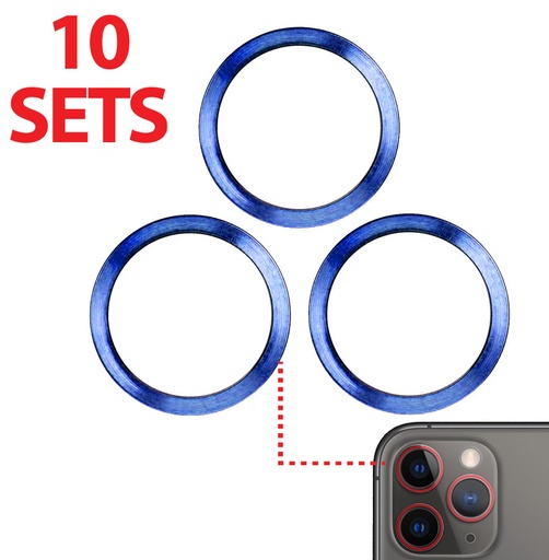 [SP-I12PM-BCBR-3S-10P-PBL] Back Camera Bezel Ring Only For iPhone 12 Pro Max (3 Piece Set) (10 Pack) (Pacific Blue) (Premium)