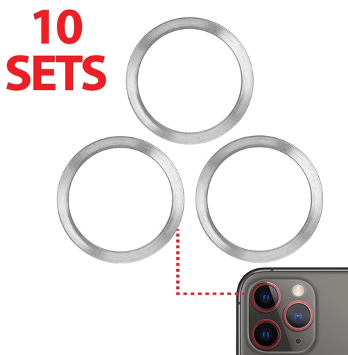 [SP-I12PM-BCBR-3S-10P-SLV] Back Camera Bezel Ring Only For iPhone 12 Pro Max (3 Piece Set) (10 Pack) (Silver) (Premium)