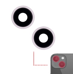 [SP-I13-BCL-PN] Back Camera Lens With Bracket & Bezel Compatible With Iphone 13 / 13 Mini (Pink) (Real Sapphire / Premium)