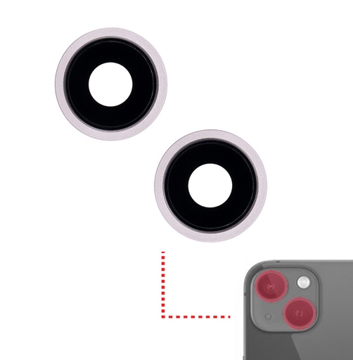 [SP-I13-BCL-PN] Back Camera Lens With Bracket & Bezel Compatible With Iphone 13 / 13 Mini (Pink) (Real Sapphire / Premium)