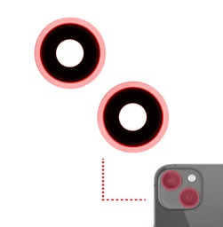 [SP-I13-BCL-RD] Back Camera Lens With Bracket & Bezel Compatible With Iphone 13 / 13 Mini (Red) (Real Sapphire / Premium)