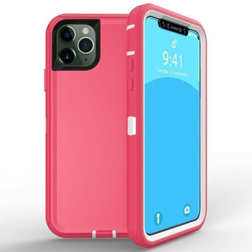 [CS-I14-OBD-PNWH] DualPro Protector Case for iPhone 16e / 14 / 13 - Pink & White