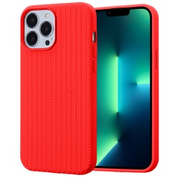 [CS-I14-SFB-RD] Silicone Fiber Case for iPhone 14 / 13 - Red