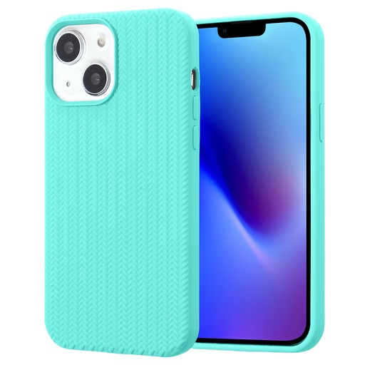 [CS-I14-SFB-TE] Silicone Fiber Case for iPhone 14 / 13 - Teal